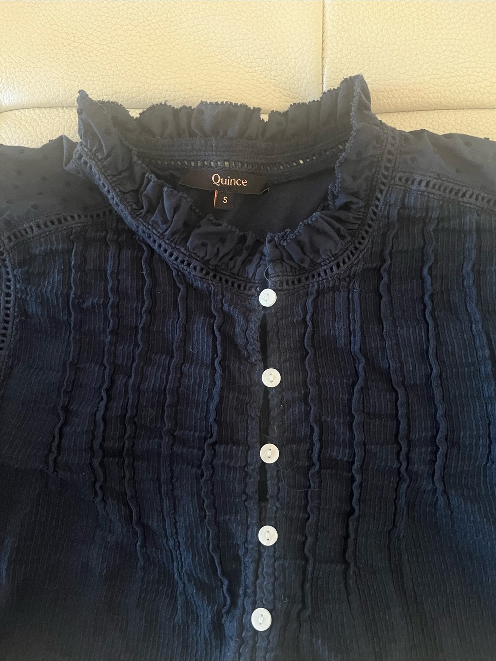 Quince Organic Textured Cotton Pleasant Blouse - Picture 8 of 8